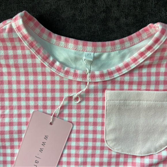NWT Jane + Jo Pink Checkered Top Size 2T - Picture 2 of 5